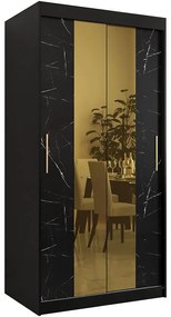 Skriňa Platinum T1 100 čierna marmur/čierna