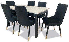 Jedálenský set Alita 2 (biela +  tmavomodrá) (pre 6 osôb). Akcia -20%. Vlastná spoľahlivá doprava až k Vám domov. 1036006