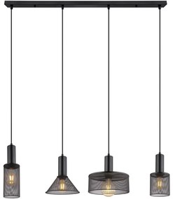 Globo 15648-4H - Luster na lanku JEDD 4xE27/60W/230V čierna