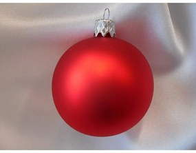 Vianočné gule 10 cm - mat SET/4ks - červená matná