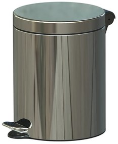 Alda Nášľapný kovový odpadkový kôš, 5 L, nerez lesklý