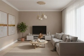 Závesné svietidlo Panta, 4x béžové kovové tienidlo, g, o