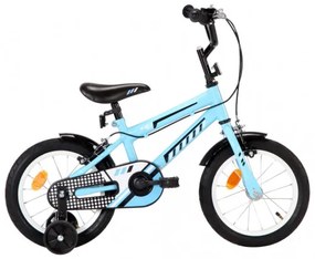 vidaXL Detský bicykel 14 palcový čierny a modrý-