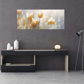 Obraz - Maľba tulipánov (120x50 cm)