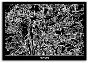 Obraz na plátně Mapa Prahy - 100x70 cm