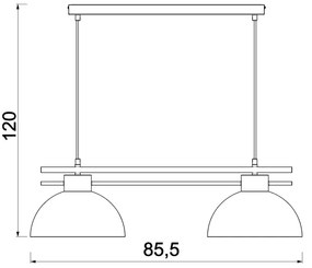 Luster na lanku ESTATE 2xE27/15W/230V modrá