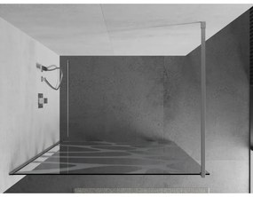 Mexen Kioto sprchová zástena 80x200 cm 8 mm, chróm, biely vzor, 800-080-101-01-97
