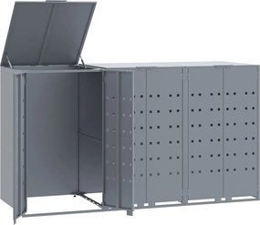 vidaXL Úložisko na 3 košov na kolieskach sivé 207x79x117 cm oceľ
