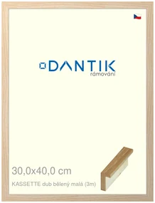DANTIK rám na obraz 30x40 | KASSETTE dub bělený malá (Plexi Čiré)