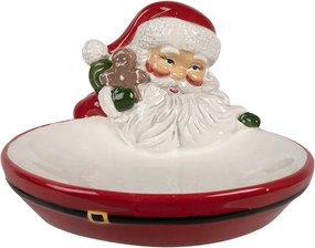 Decorative Bowl 19x16x10 Cm Red Ceramic Santa Claus Serving Platter - 16*19*3 / 10 cm