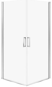 Cersanit Moduo, 2-krídlový sprchovací kút 80(dvere) x 80(dvere) x 195cm, 6mm číre sklo, chrómový profil, S601-477