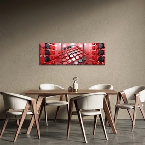 Obraz tlačidlové abstrakcie (s hodinami) (90x30 cm)