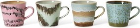 Súprava 4ks retro hrnček na Cappuccino 70s Dada - 9,5 * 12 * 8,5 cm / 330ml