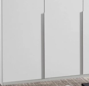 Šatníková skriňa New York D, 225 cm, biela/biely lesk