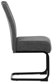 Autronic - Židle jídelní, taštičkové pružiny v sedáku, šedá látka, černý kov - DCL-E2008 GREY2