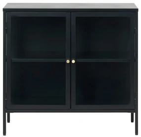 Čierna kovová vitrína 90x85 cm Carmel – Unique Furniture