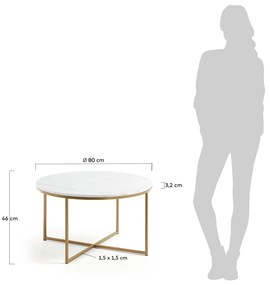 Konferenčný stolík Kave Home Shefield, ø 80 cm