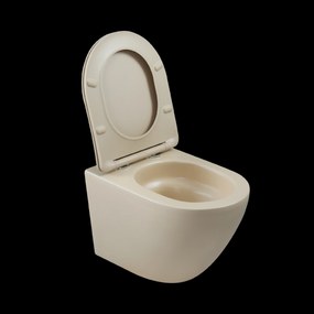 Invena Tavro, závesná misa 490x360x350 mm + WC sedadlo, QFS, béžová-cappuccino, INV-CE-71-008-Y