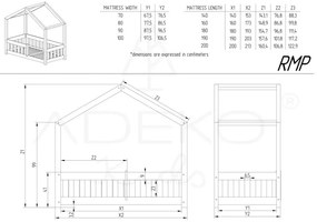 Domčeková detská posteľ z borovicového dreva v prírodnej farbe 90x200 cm Mila RMP – Adeko