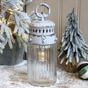 Francúzsky stajňový lampáš so žiarovkou a časovačom French Stable - Ø 11*30 cm