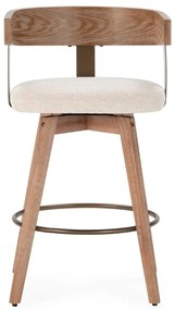 Krémovobiele/v prírodnej farbe čalúnené barové stoličky v súprave s podrúčkami 2 ks Ilia – MOME