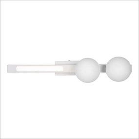 Nástenné svietidlo Magnet2, 2x biele sklenené tienidlo + 1x LED 13W, w
