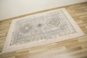 Koberec Dywilan Moon Torino Silver kosoštvorce / ornamenty, sivý / modrý