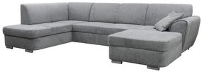 Rozkladacia rohová sedacia súprava SERPA v tvare U, ľavá, sivá, s úložným priestorom