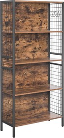 XXXLutz REGÁL, hnedá, čierna, uhlíková oceľ, 74/154,5/30 cm Boxxx - Online Only drobný nábytok - 002543000120