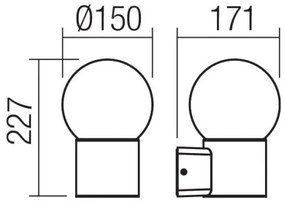 Redo 90640 - Vonkajšie nástenné svietidlo BULK 1xE27/28W/230V IP44 antracit