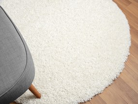 My Flair, Kusový koberec My Shaggy creme kruh, 120x120 (priemer) kruh, biela, chodba / predsieň