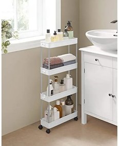 Plastový regál na kolieskach CART 13,5x42x83 cm biely