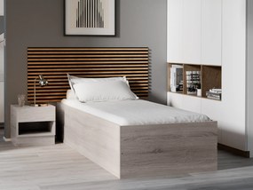 Posteľ BELLA 90x200 cm, dub hľuzovka Rošt: S latkovým roštom, Matrac: Matrac Deluxe 10 cm