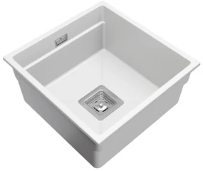 Gamma Decor 4445, 1-komorový granitový drez 440x450x215 mm, biela, GMA-ZLE000133