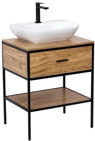 Kúpeľňová skrinka pod umývadlo na desku Naturel Blackframe 60x73x46 cm v dekore javor lesk BFRAMEUMD, 1 ks