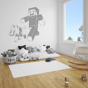 Veselá Stena Samolepka na stenu na stenu Minecraft so psom Farba: černá