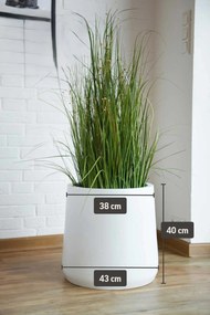 Kvetináč VEKRA, výška 40 cm, sklolaminát, biely