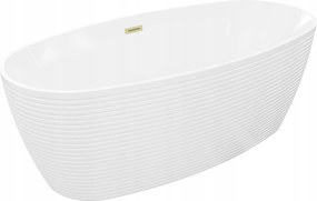 Voľne stojaca vaňa Mexen Lira 170x80 cm Biela Zlatý Prepad