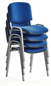 Konferenčná stolička NELSON, 4 ks, modrá, šedá