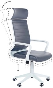 Kancelárska stolička z umelej kože sivá LEADER Beliani