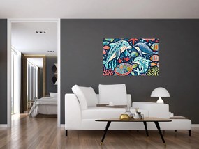 Obraz – Kreslené vodné zvieratká (90x60 cm)