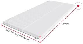 Penový topper SNUG T25, 200x200 cm