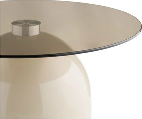Béžový okrúhly konferenčný stolík so sklenenou doskou ø 70 cm Ravello – House Nordic