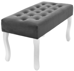 Tutumi - Prešívaná lavica 80cm v štýle Glamour 381786, šedá-biela, KRZ-06800