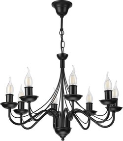 Luster na reťazi ANTON 8xE14/60W/230V čierny