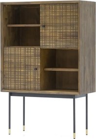 Komoda Maze 85 cm z masívu hnedá/čierna