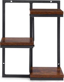 Nástěnný stojan na květiny MELODY 45,5x32,5 cm hnědý/černý