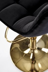 Barová stolička DREY II - kov, látka, zlatá / čierna