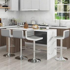 2-dielna nastaviteľná otočná barová stolička, sivá