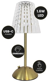 Stolná lampa Elba, 1x transparentné PVC tienidlo, g